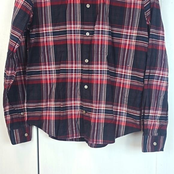 John Varvatos Mens RED White Blue PLAID Cotton Button down Shirt Sz.M - Picture 3 of 12